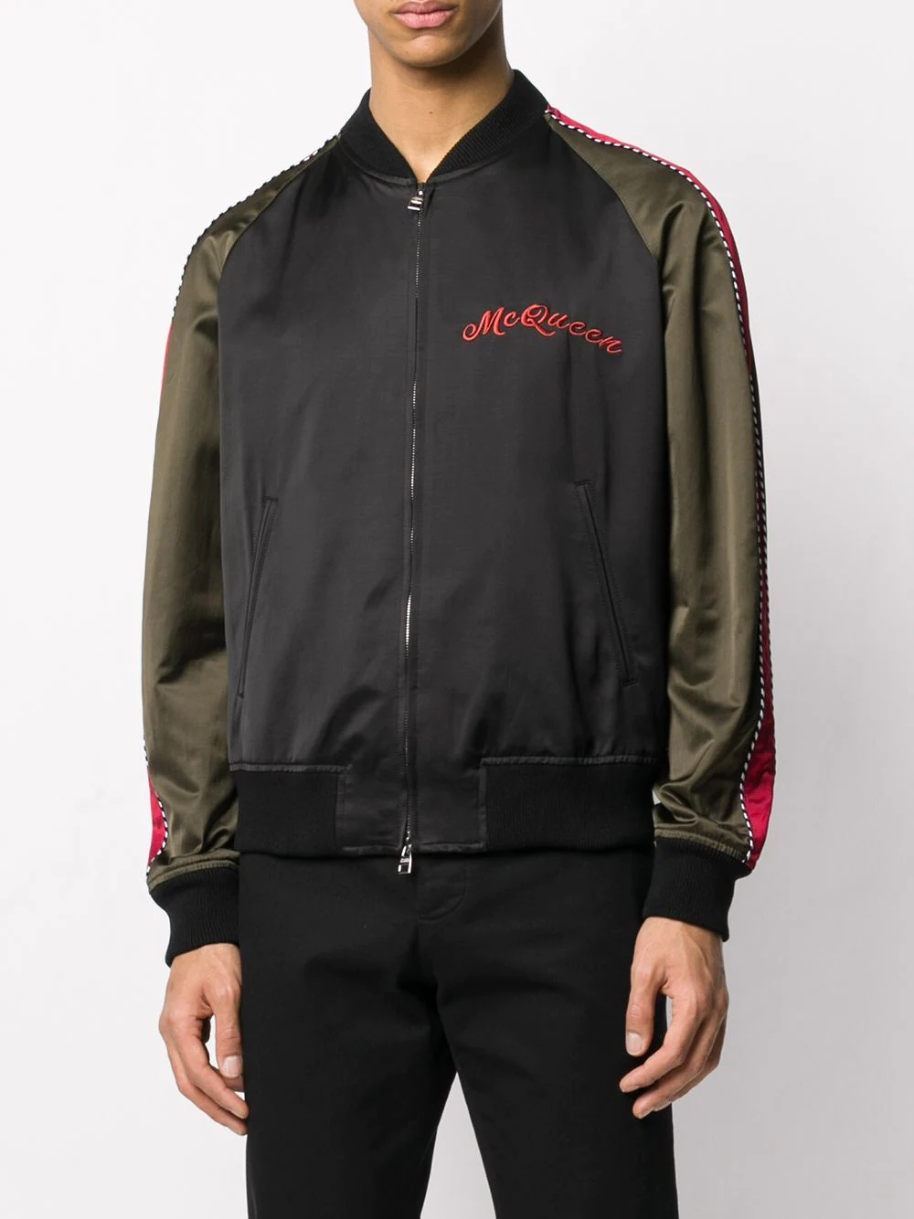 dragon-embroidered bomber jacket - 3