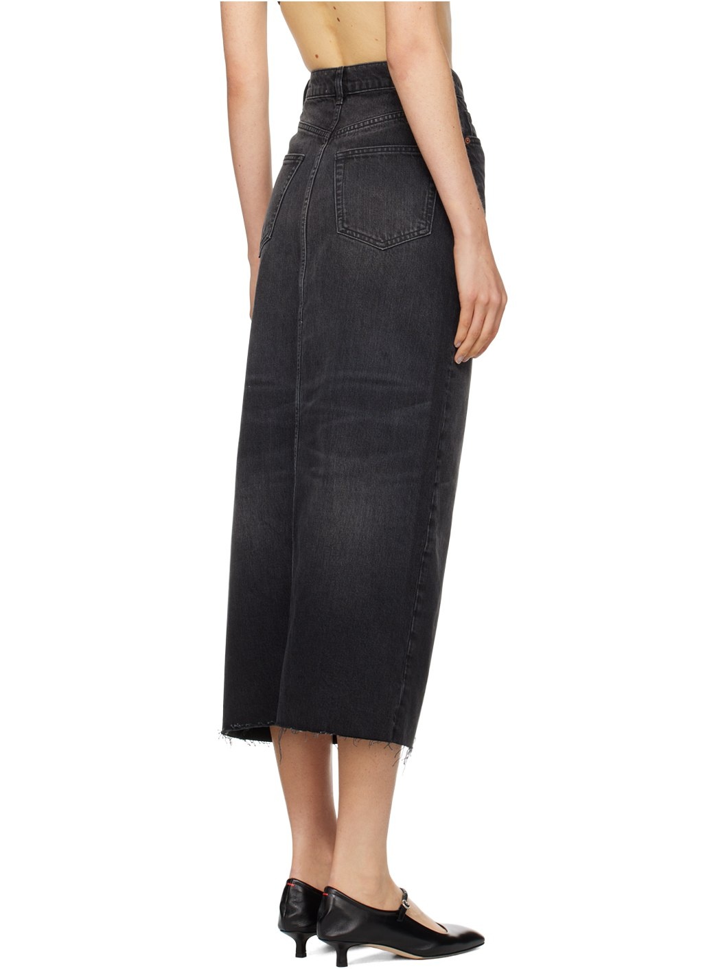 Black Nila Denim Maxi Skirt - 3