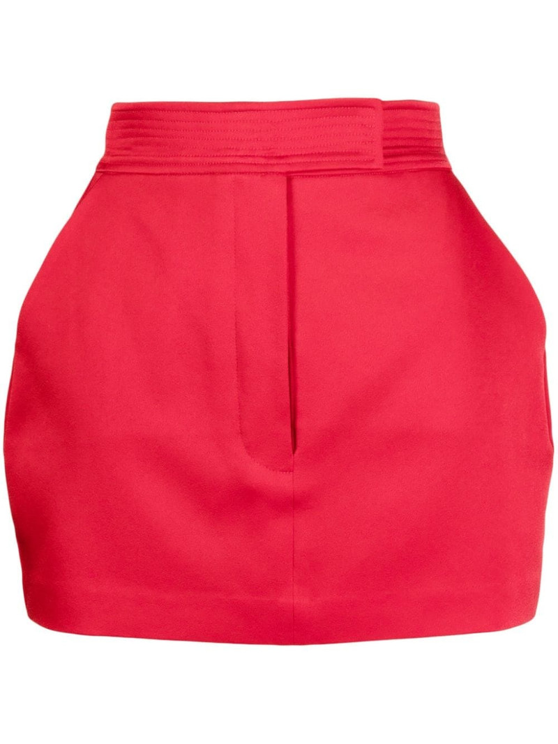 high-waisted satin-finish skirt 1