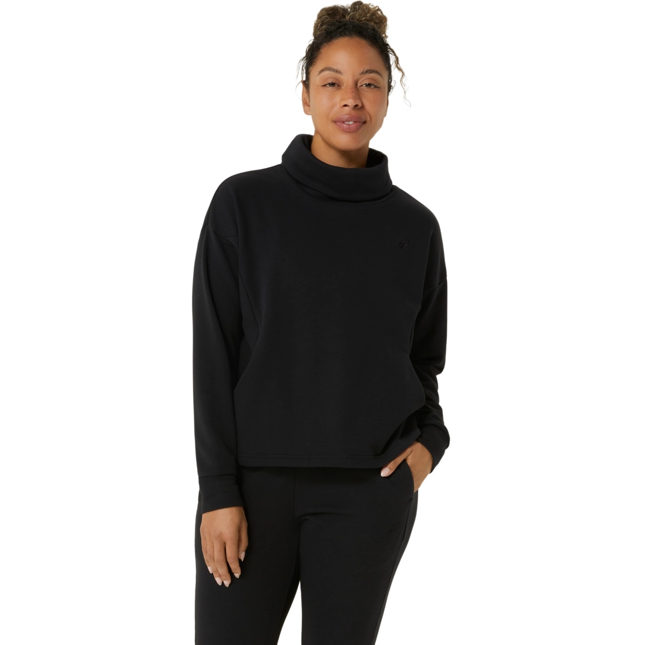 FRENCH TERRY HIGH NECK TOP - 1