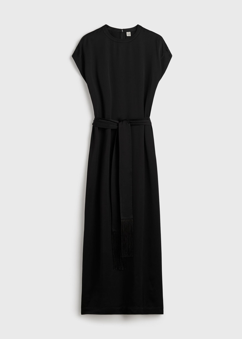 Crew satin dress black 1