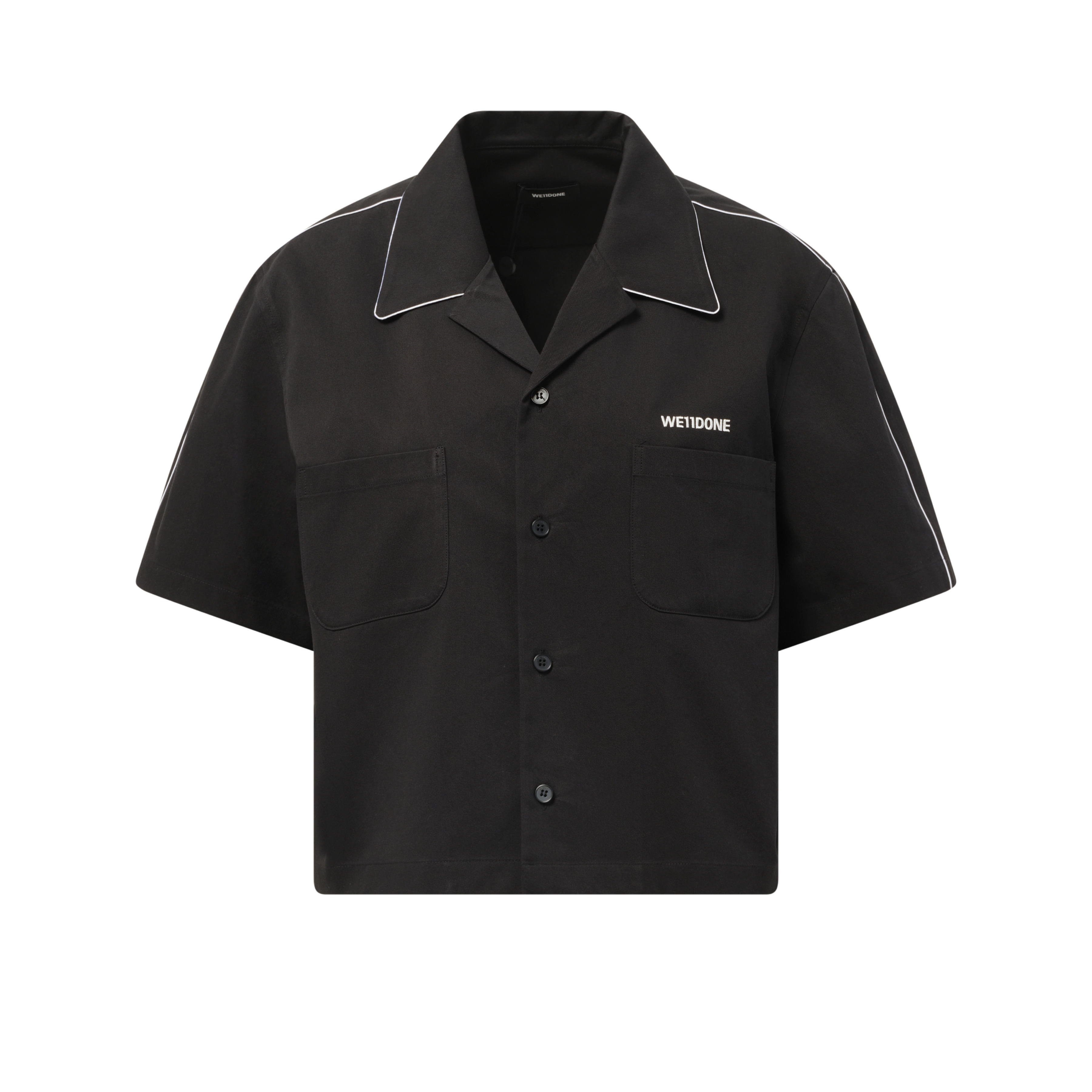 Short-Sleeved Convertible Shirt in Black - 2