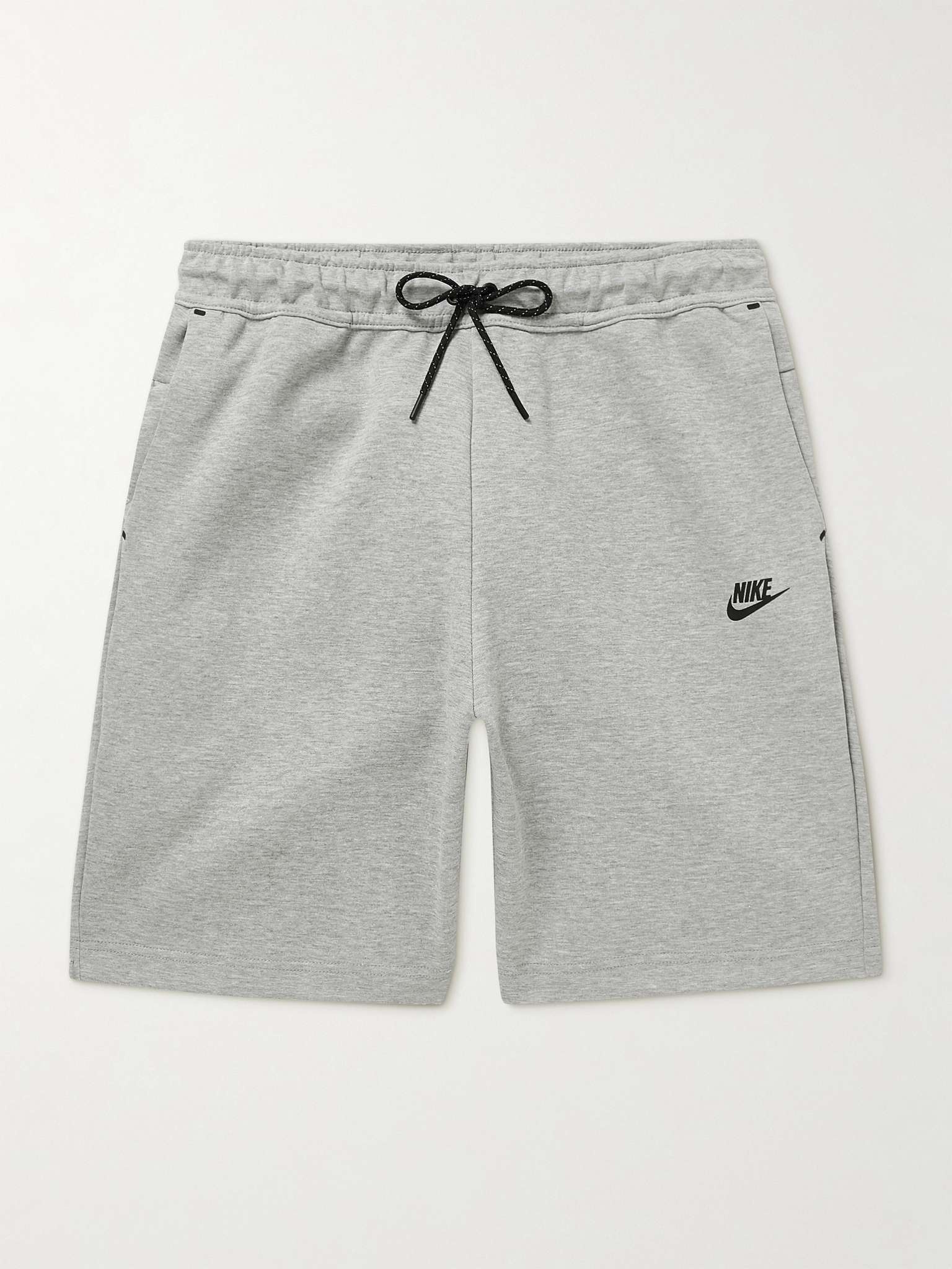 Straight-Leg Cotton-Blend Tech-Fleece Drawstring Shorts - 1