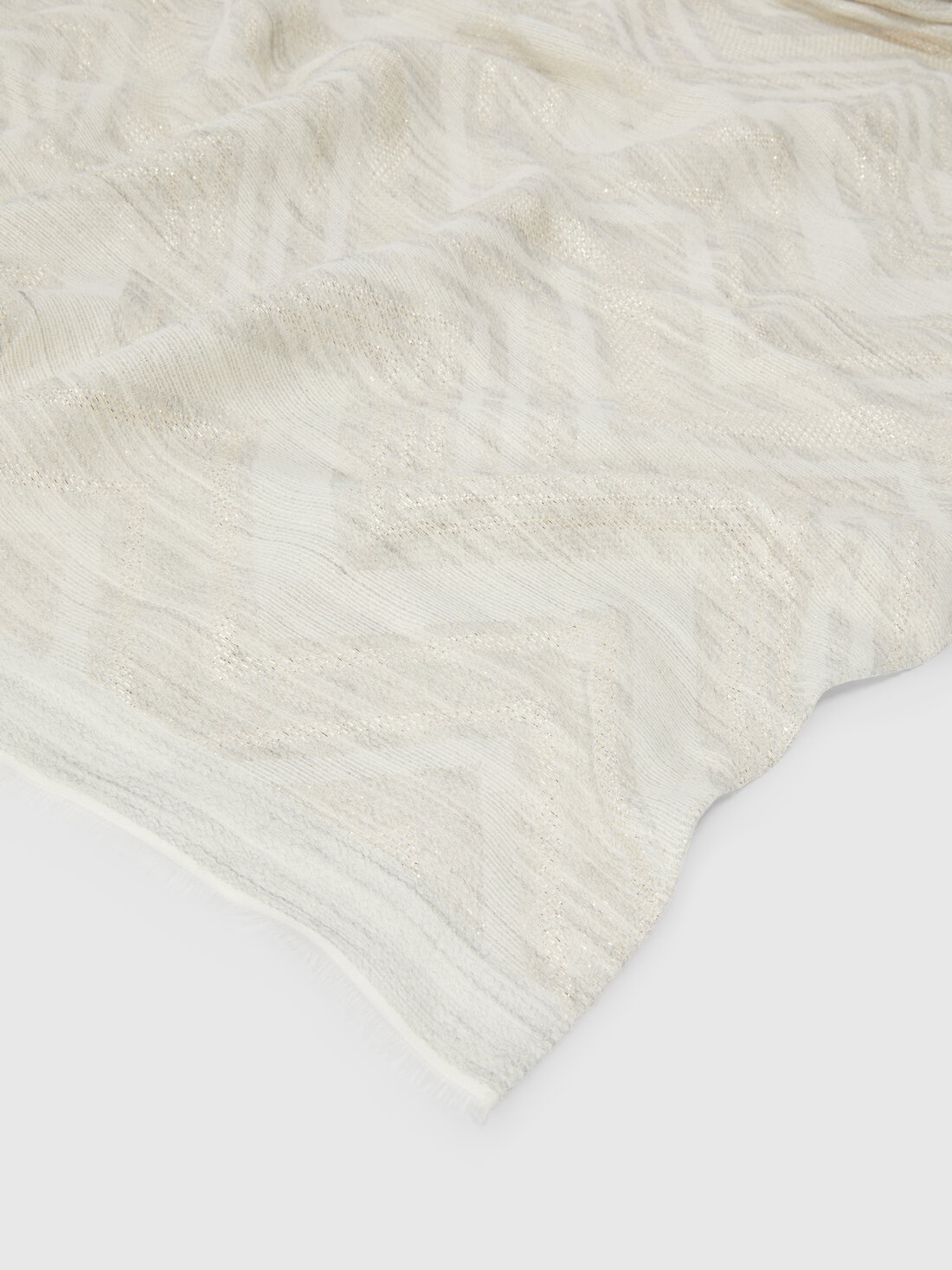 Stole in cotton blend zig zag lamé - 2