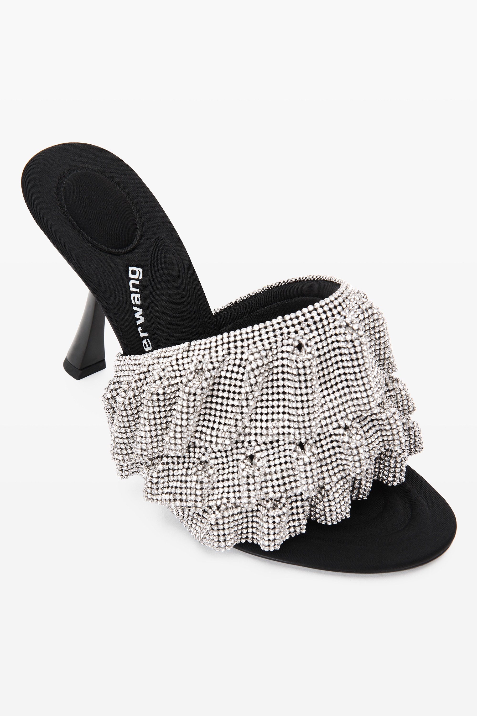 Alexander Wang NALA 105 RUFFLE SANDAL IN CRYSTAL | REVERSIBLE