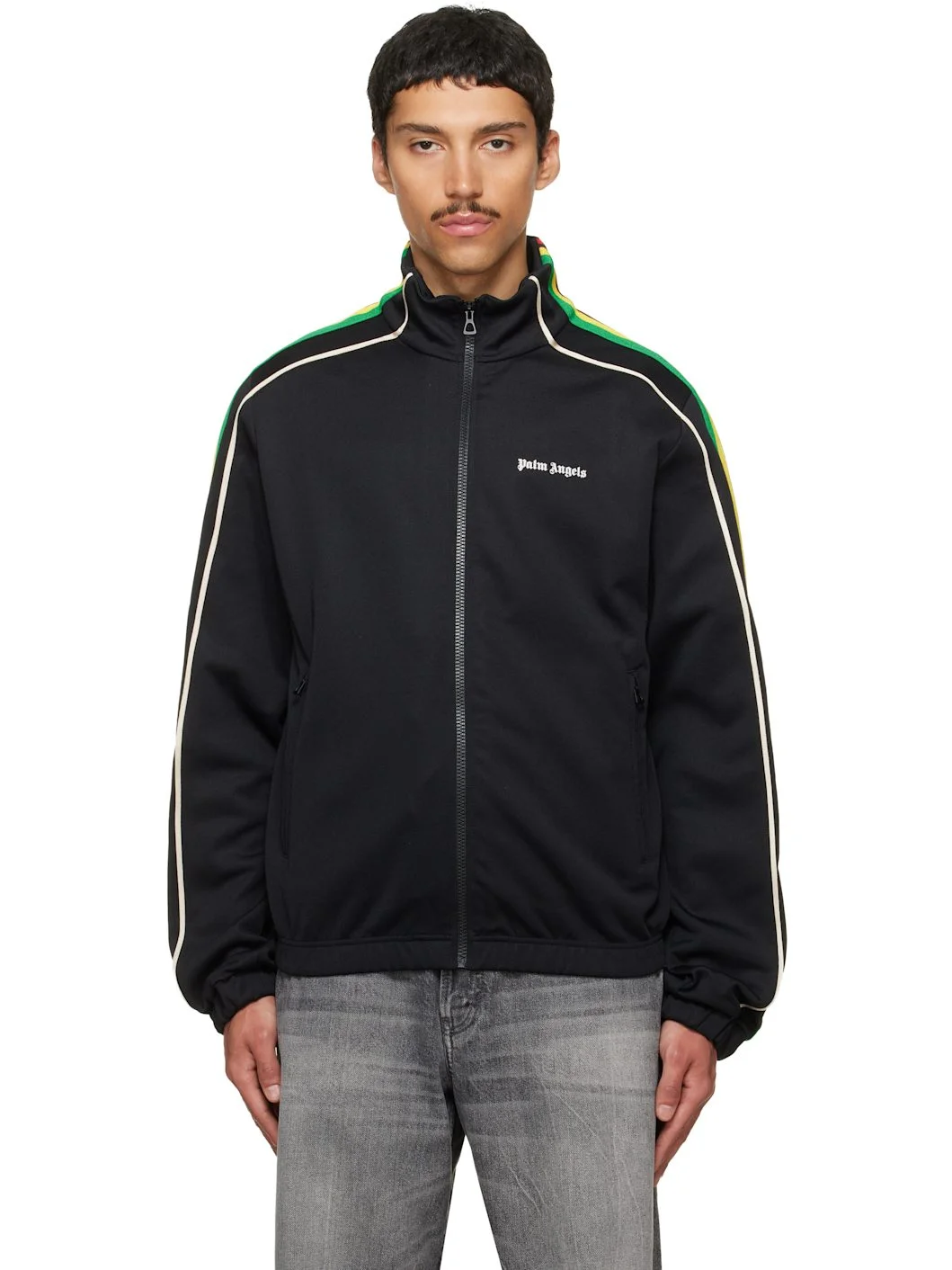Black Classic Logo Vintage Track Jacket - 1