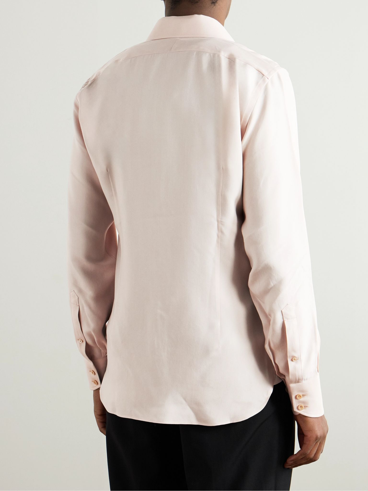 Slim-Fit Cutaway-Collar Twill Shirt Pink - 4