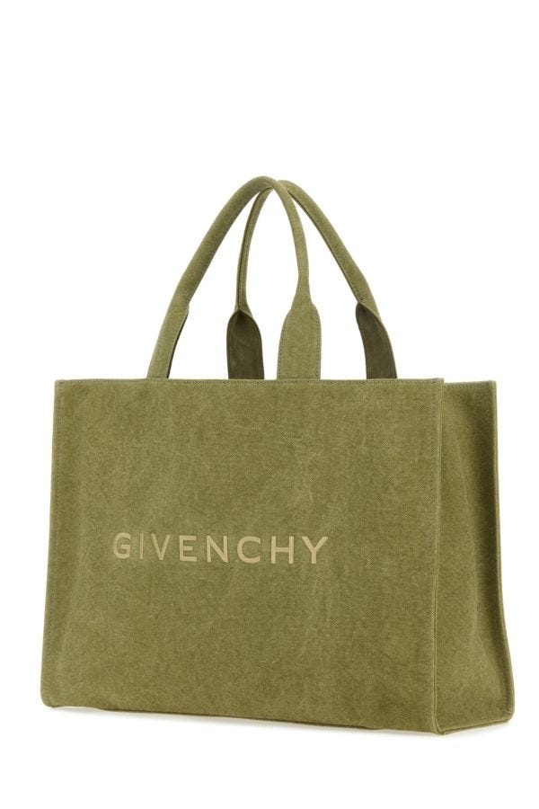 Givenchy Man Khaki Canvas Givenchy Shopping Bag - 2