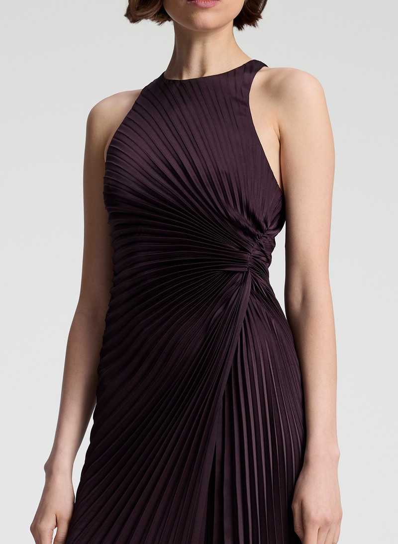 Reagan Satin Pleated Midi Dress 3