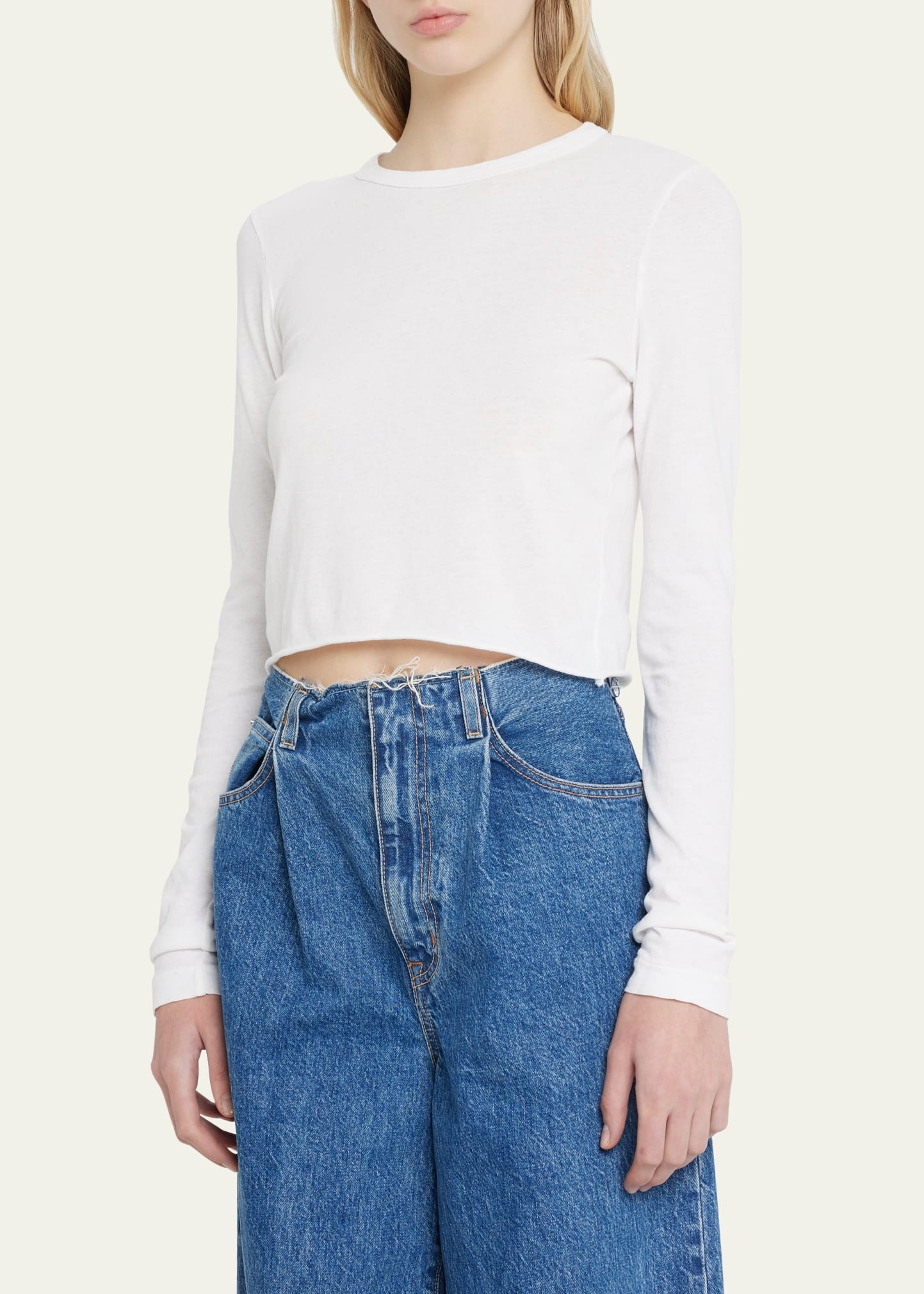 Long Sleeve Cropped Baby Tee - 4
