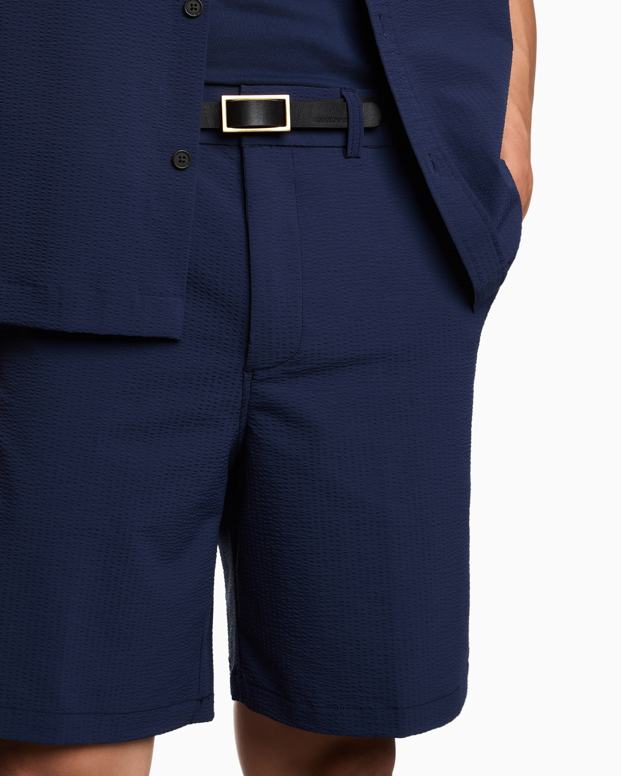 SEERSUCKER NYLON CHINO-STYLE BERMUDA SHORTS - 5