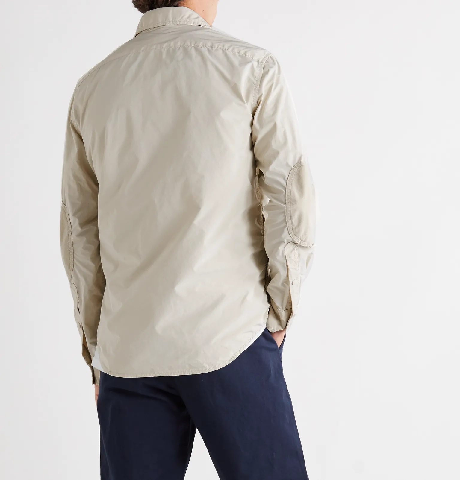 Faux Suede-Trimmed Shell Overshirt - 4