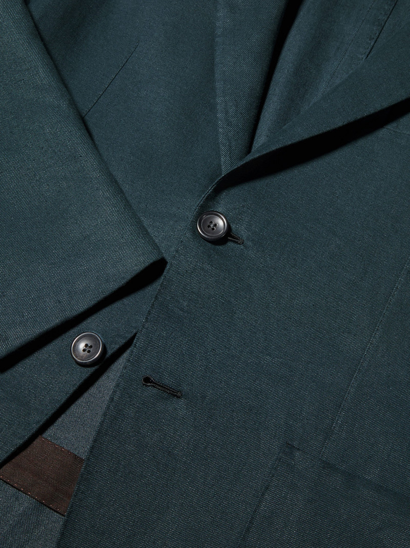 DARK TEAL BLUE OASI LINO BLUE FLOWER JACKET 3