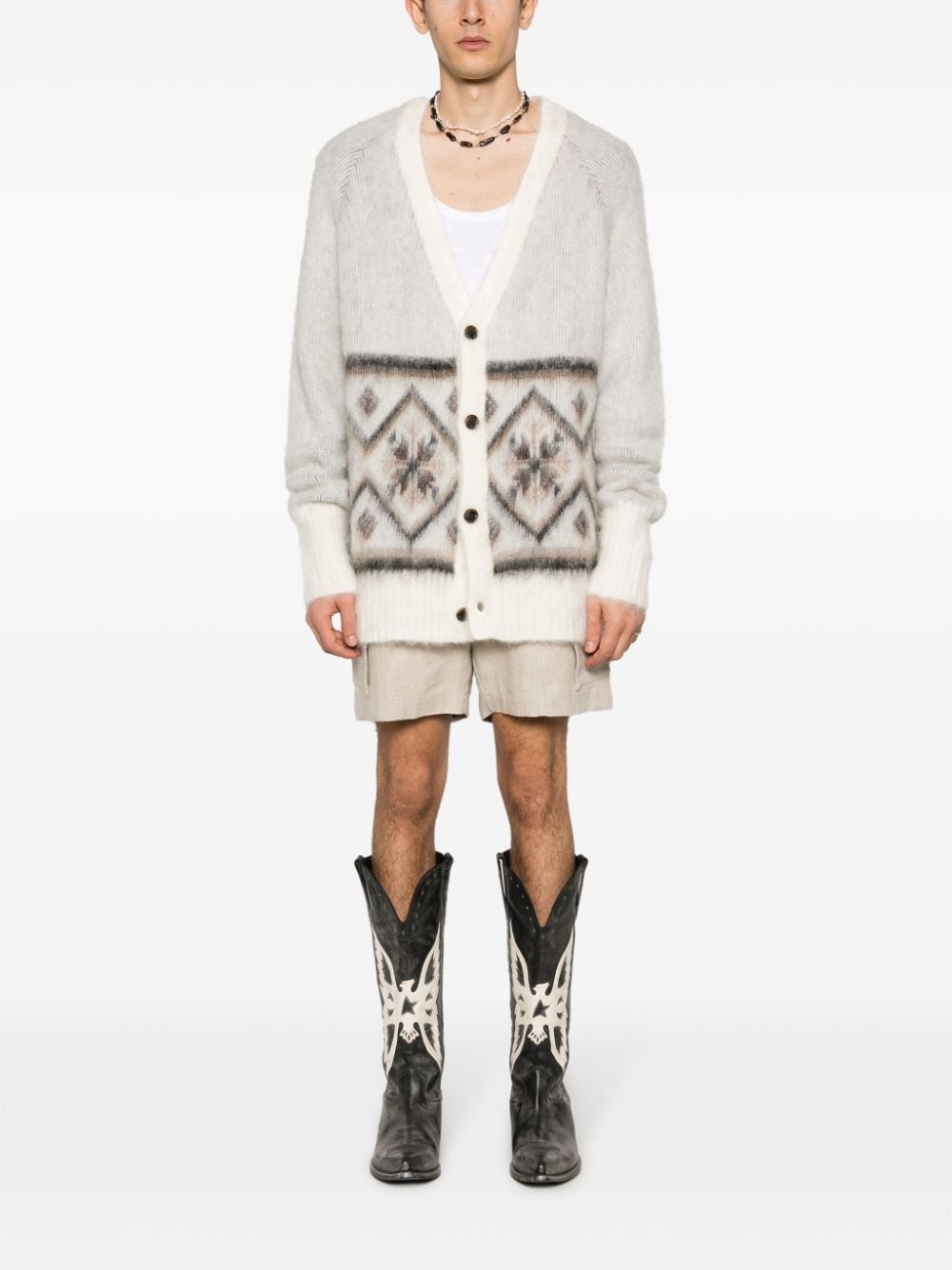 brushed Fair Isle-intarsia cardigan - 2