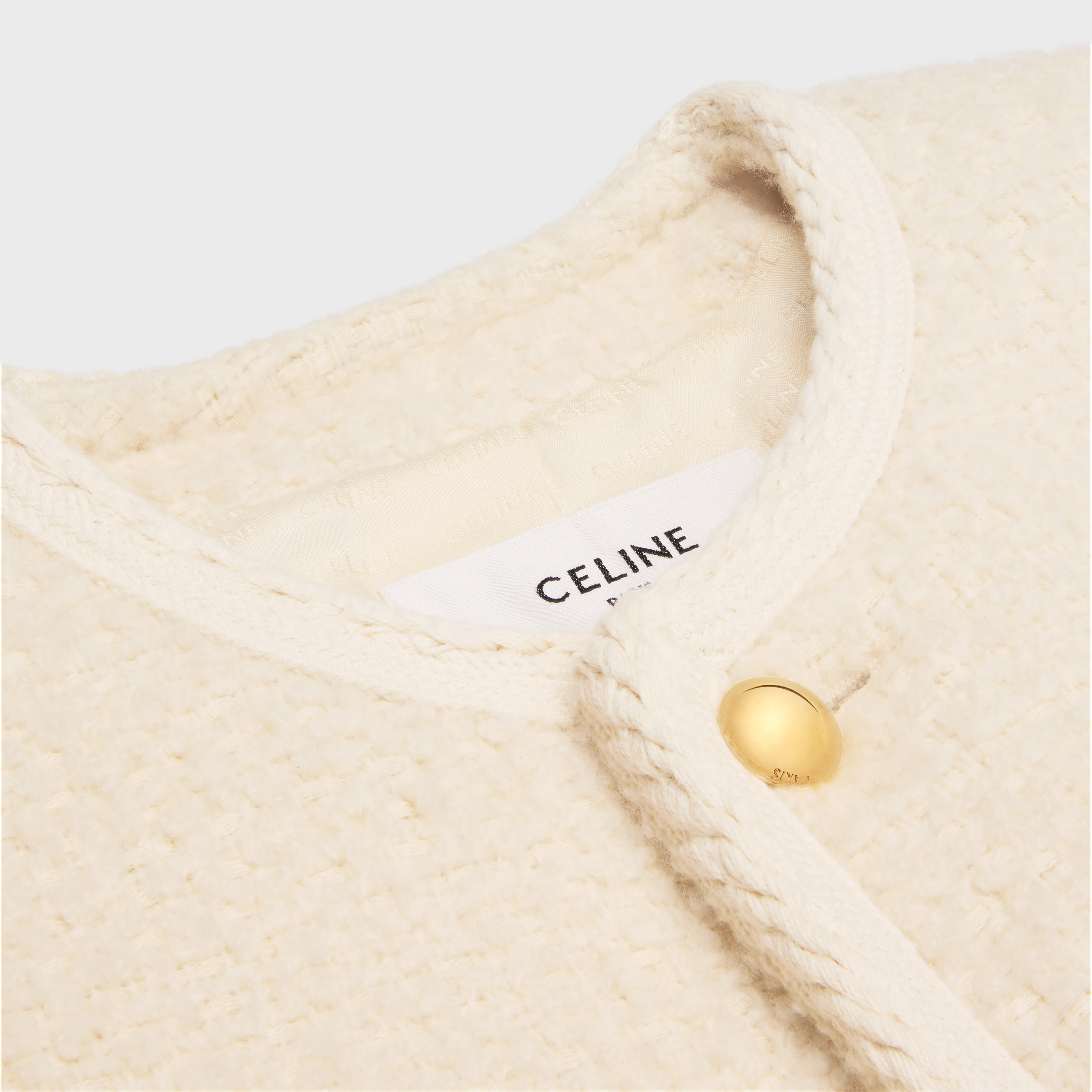 ジャケット CELINE | CHELSEA JACKET IN CASHMERE BOUCLETTE NATTE CELINE chelsea jacket in cashmere bouclette natté | REVERSIBLE