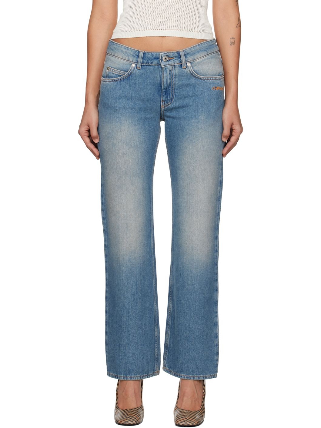 Blue 90S Fit Bleach Jeans - 1