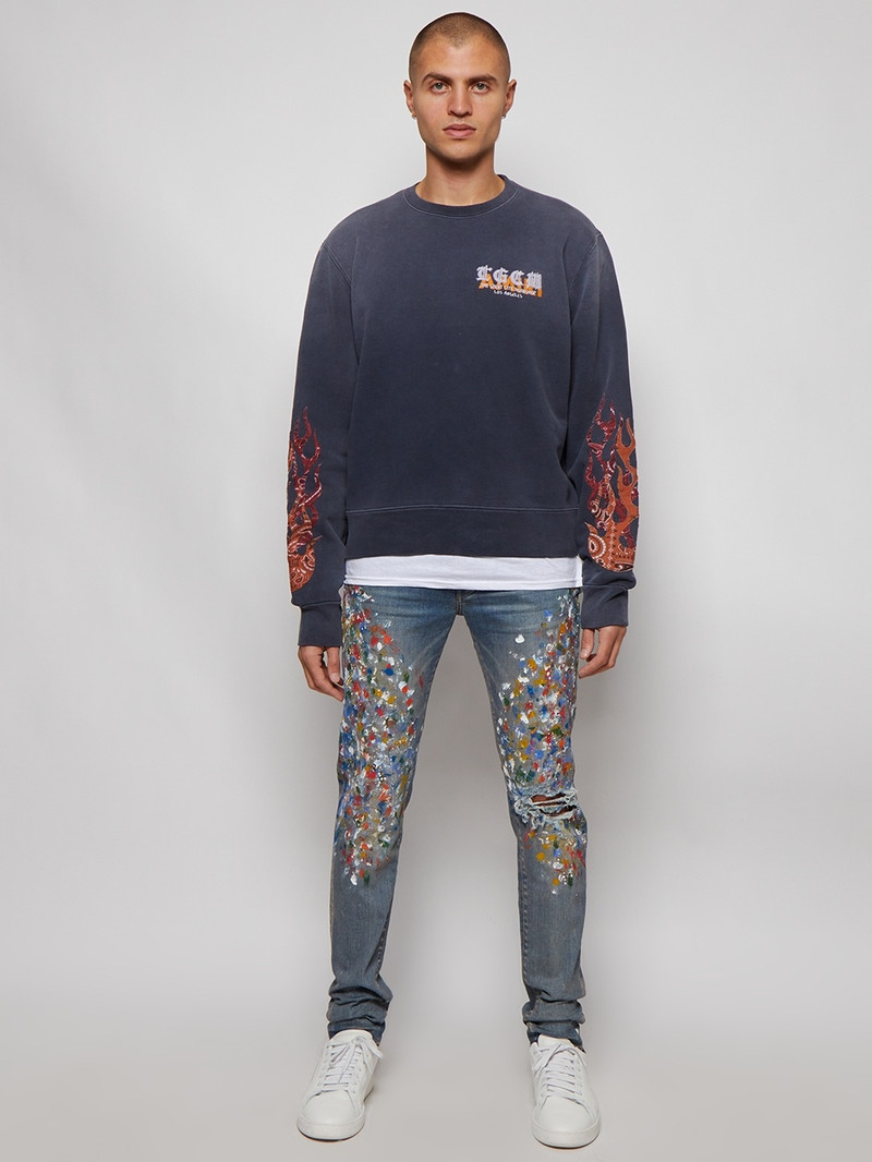AMIRI Skinny Painter Jean Clay Indigo And Multicolor outlook