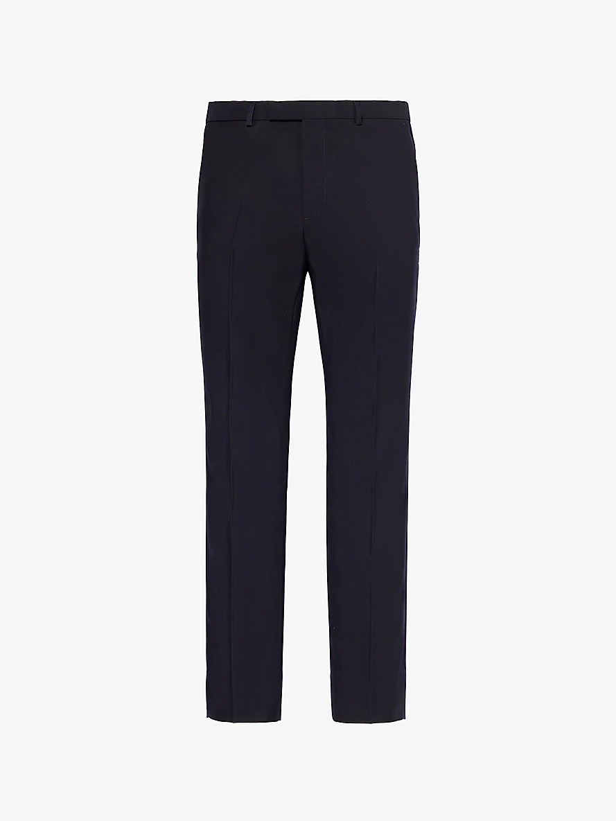 Regular-fit straight-leg wool trousers - 1