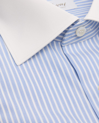 Brioni Men's Contrast Collar/Cuff Stripe Dress Shirt outlook