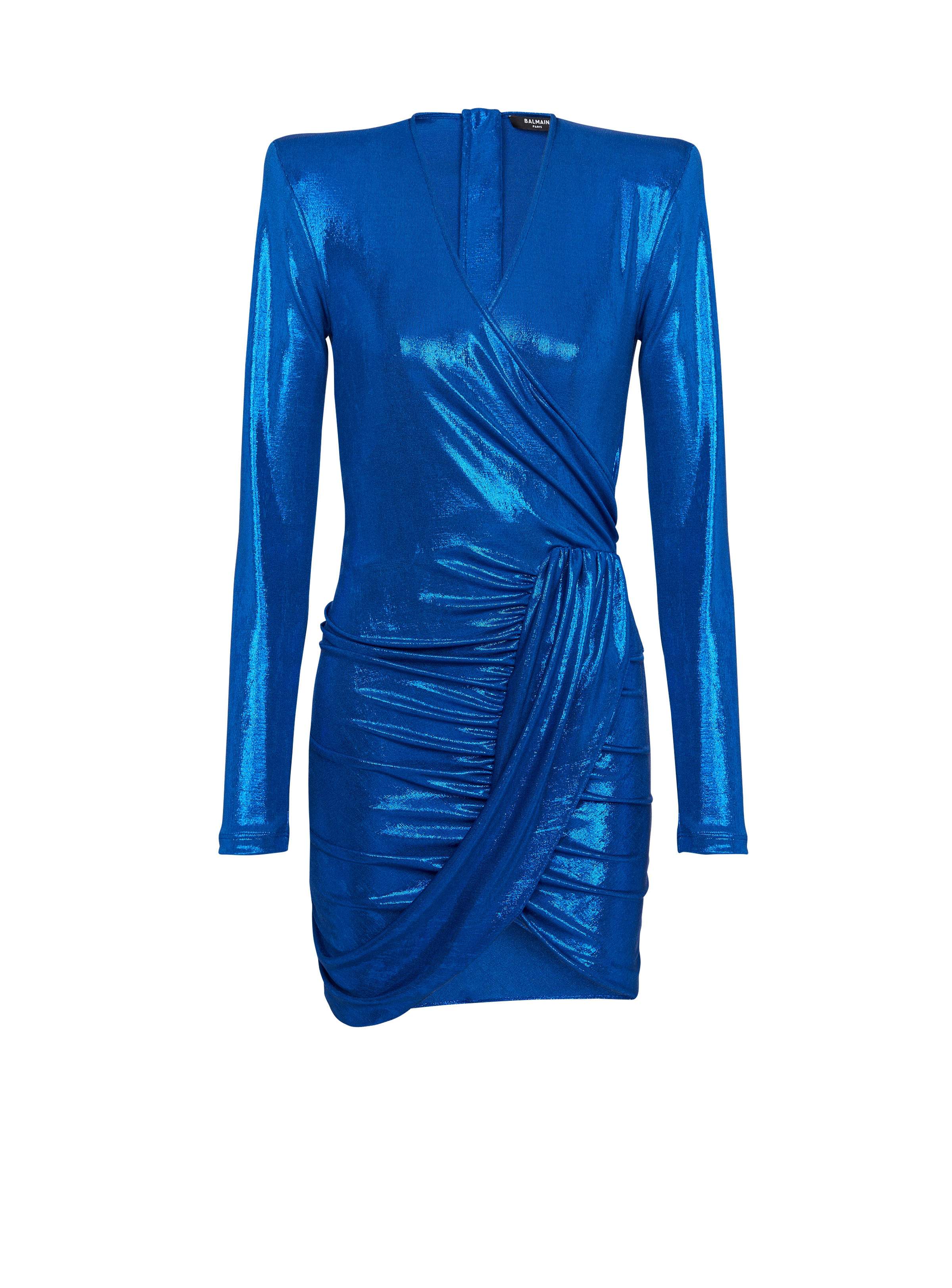 Draped jersey lamé dress - 1