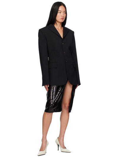 NENSI DOJAKA Black Peaked Lapel Blazer outlook