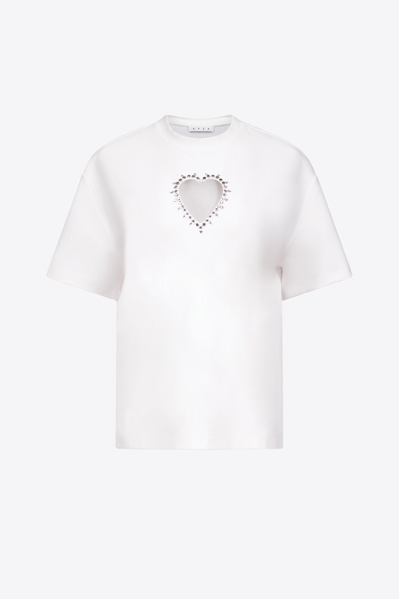 CRYSTAL HEART CUTOUT RELAXED T-SHIRT 1