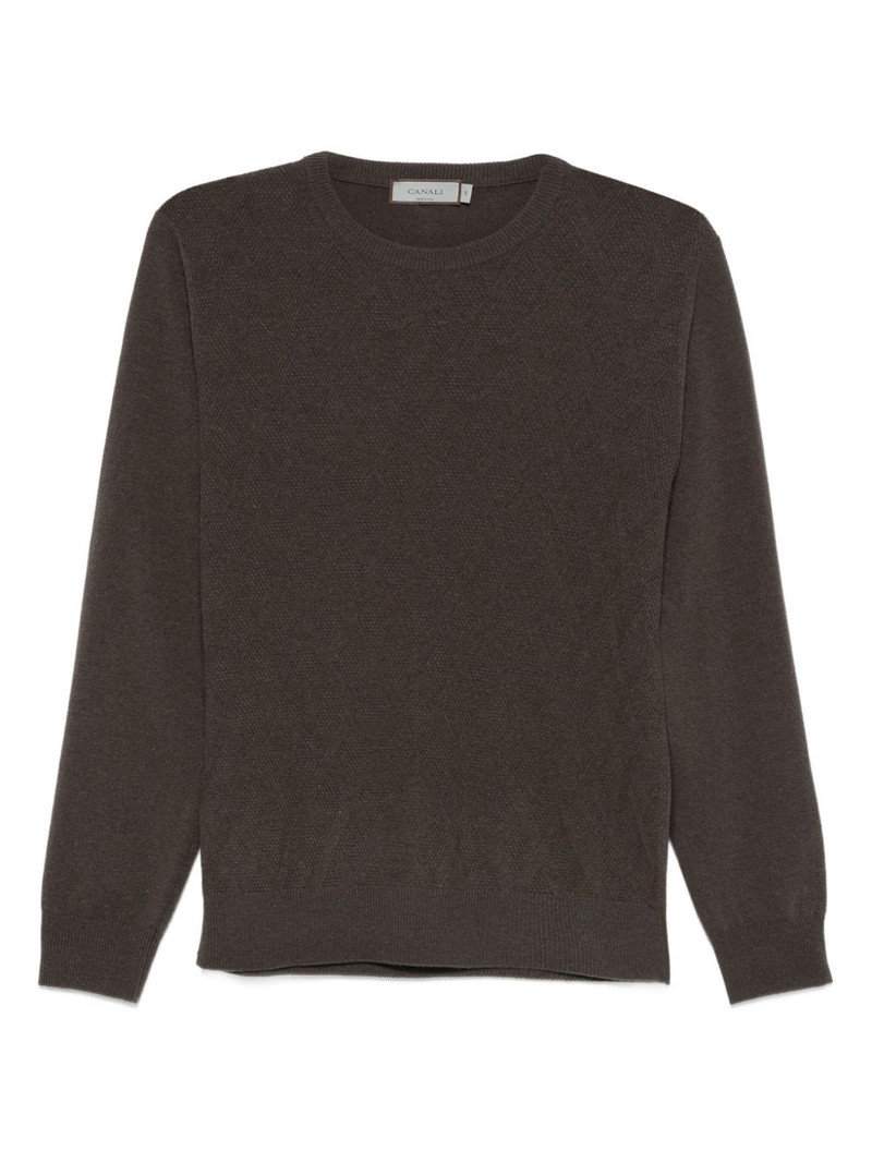 textured crew-neck sweater 1