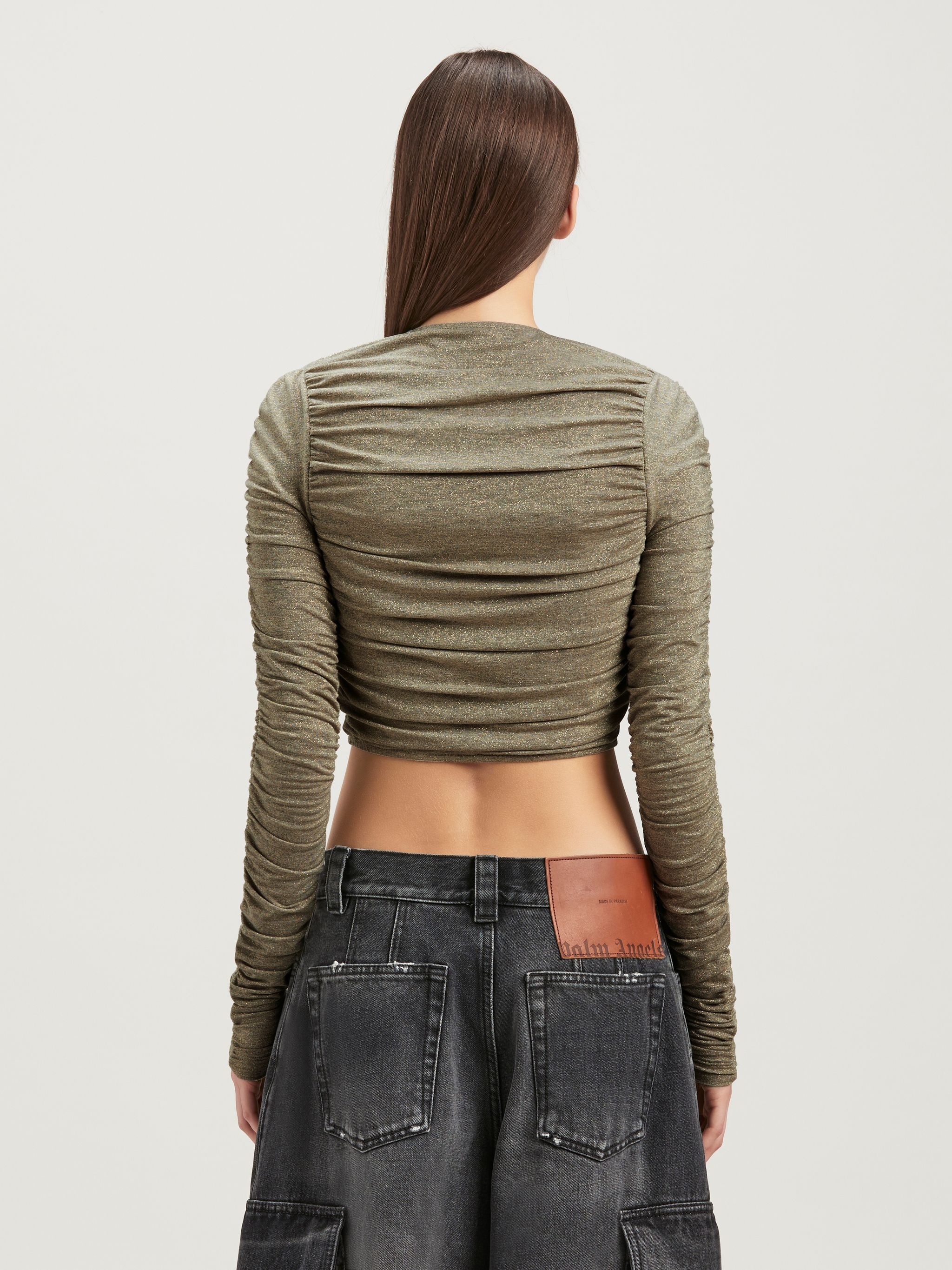 Lurex Rouched Crop Cardigan - 5