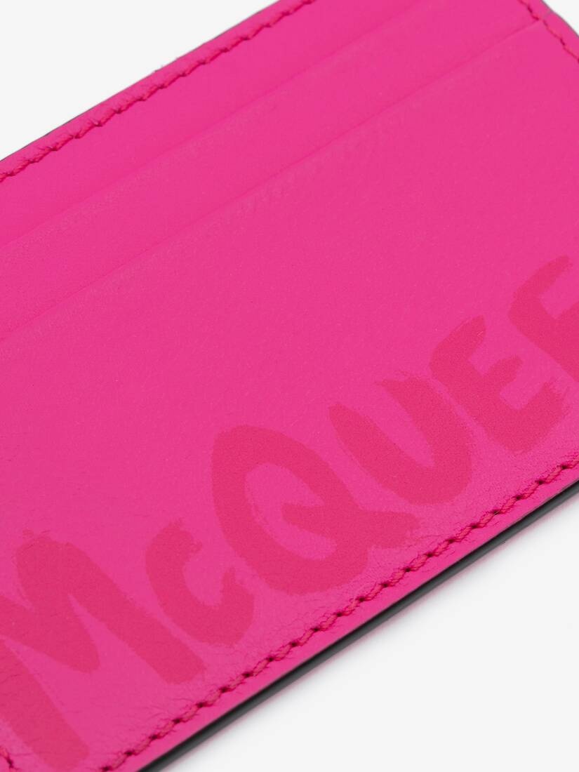 Mcqueen Graffiti Card Holder in Bobby Pink - 4