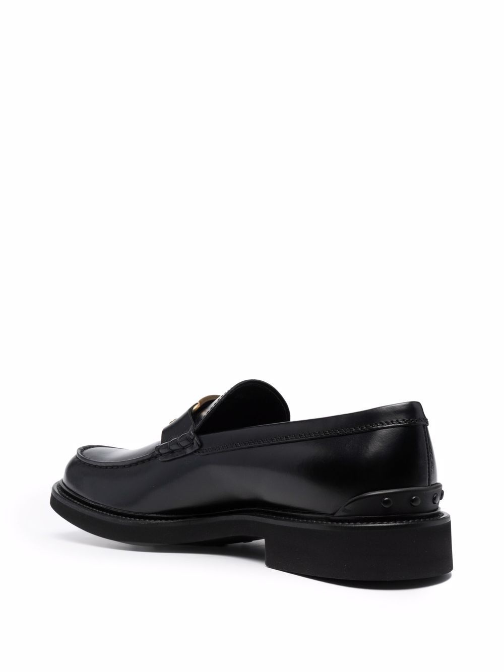 semi-shine leather loafers - 3