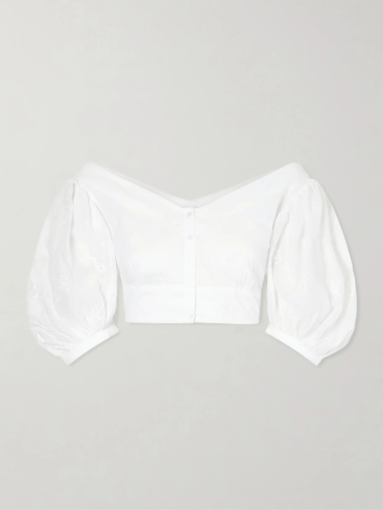 Clara Embroidered Cotton-voile Blouse - 1