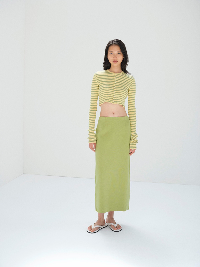 DOUBLE FACED SILK COTTON KNIT SKIRT 4