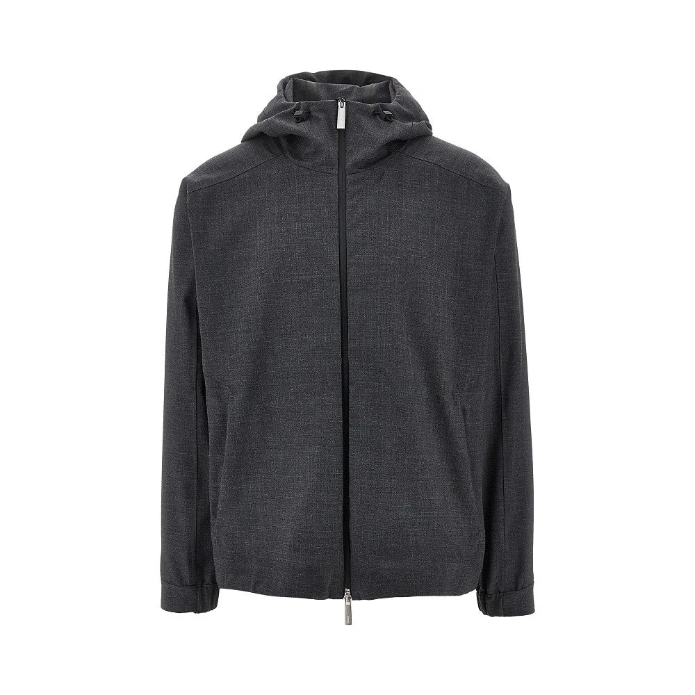 Herno Wool Touch Laminar Blouson Jacket Grey - 1