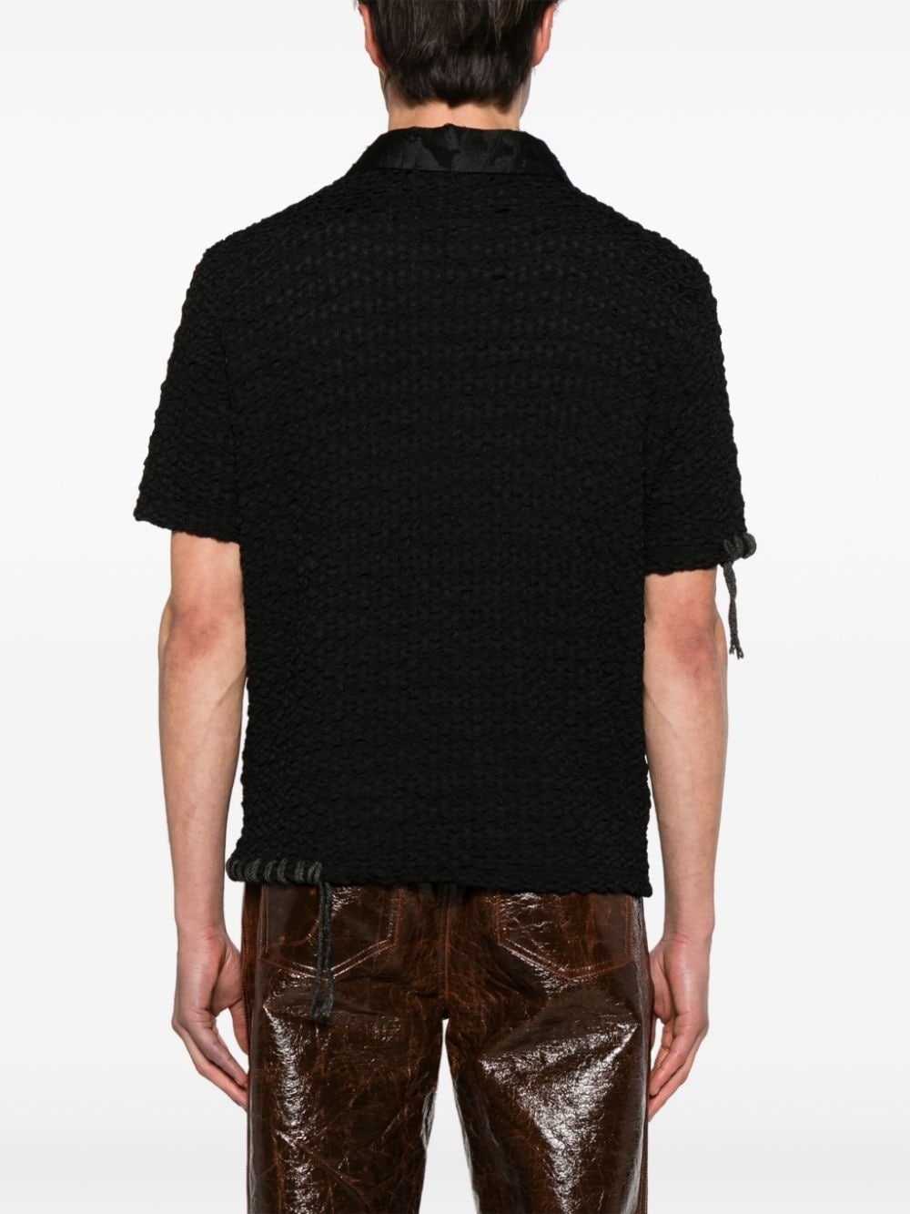 bubble-knit polo shirt - 4