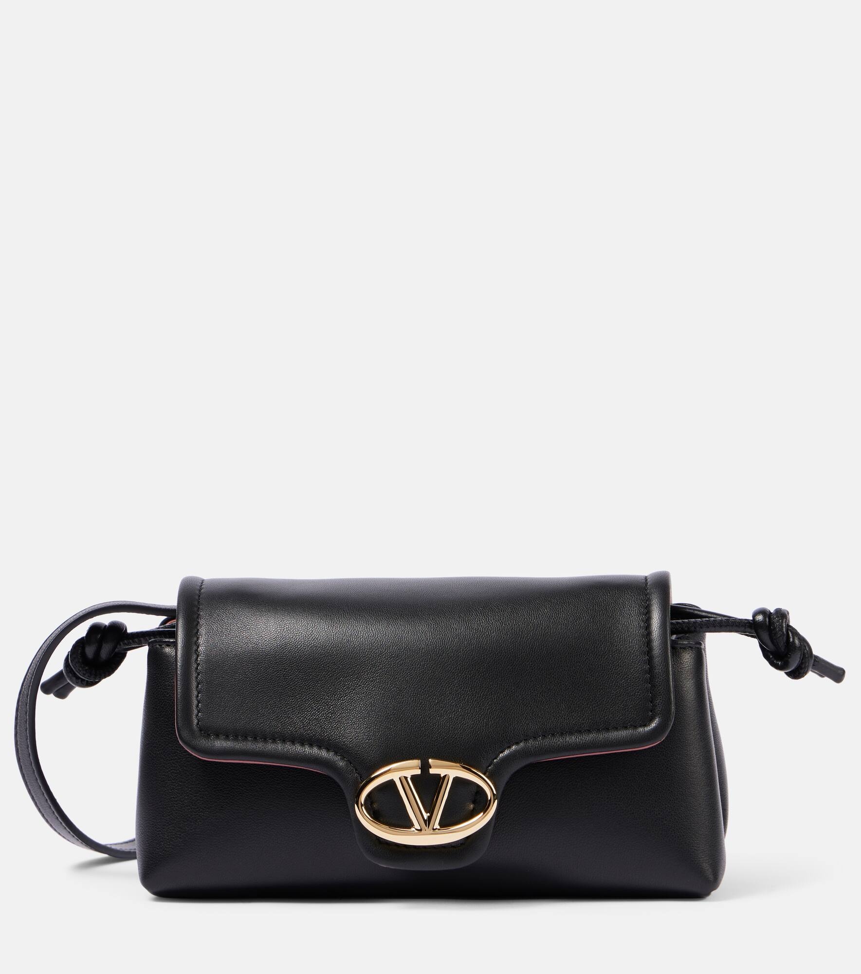 VLogo Mini leather crossbody bag - 1