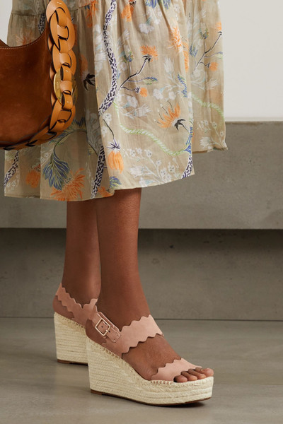 Chloé Lauren suede espadrille wedge sandals outlook