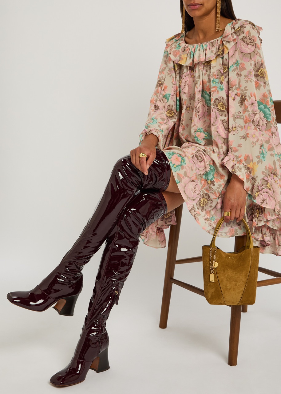 Chloe Janis Glossed-leather Over-the-knee Boots - 5