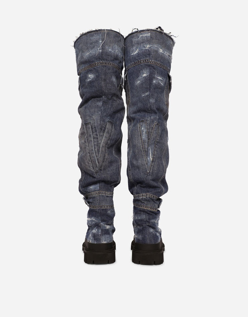 Dolce & Gabbana Patchwork denim hi-trekking boots outlook