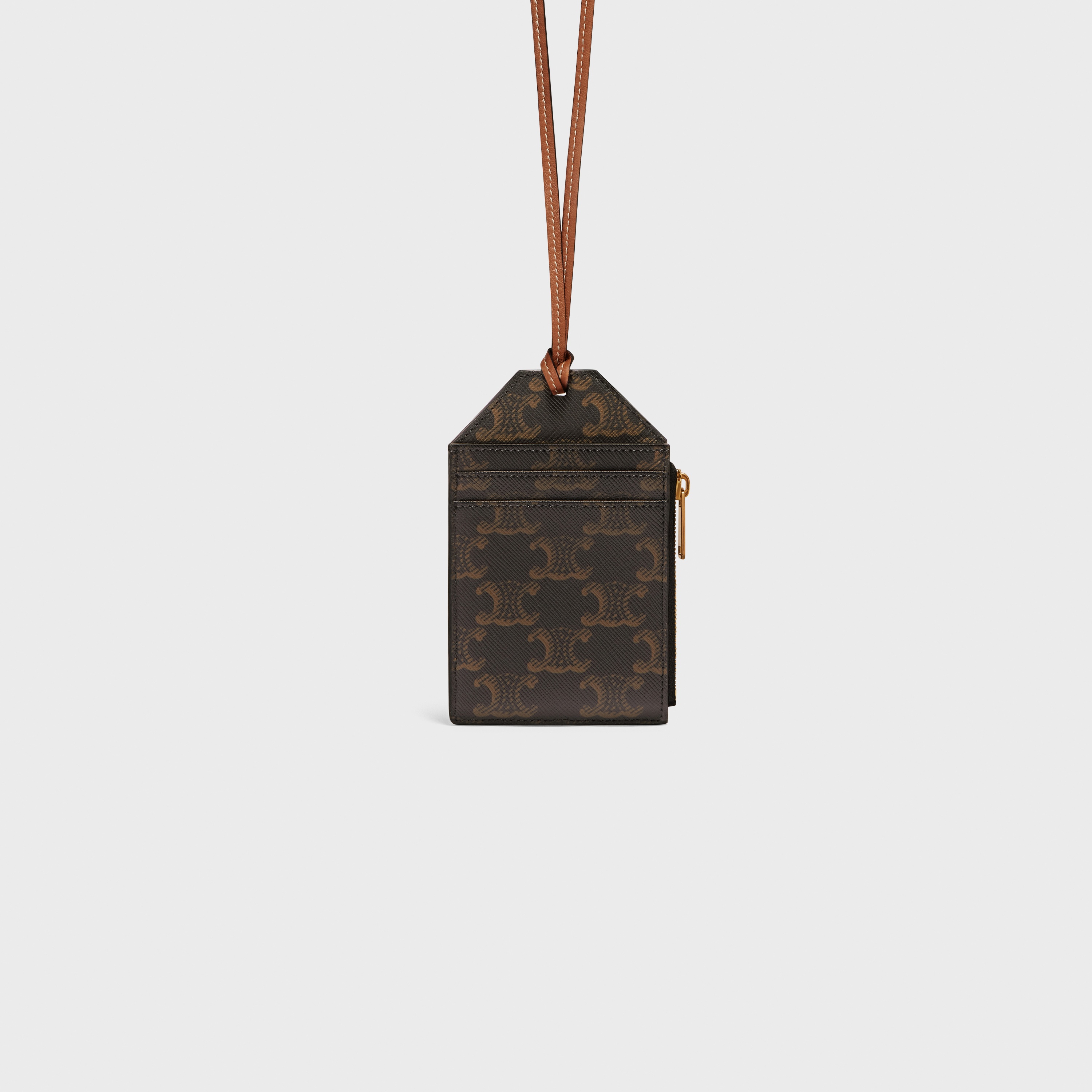 Card Holder Necklace in Triomphe Canvas and Lambskin - 3