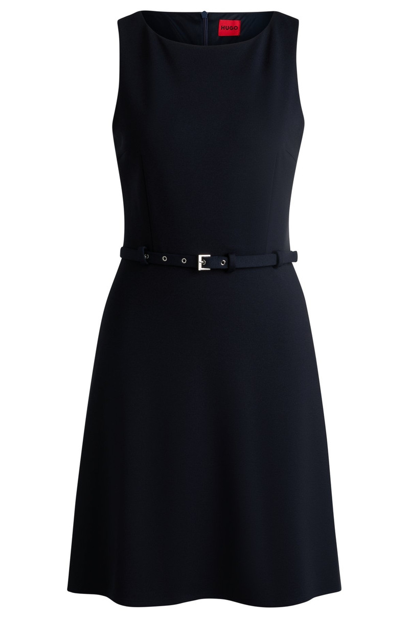 A-LINE DRESS WITH BUCKLED BELT 1