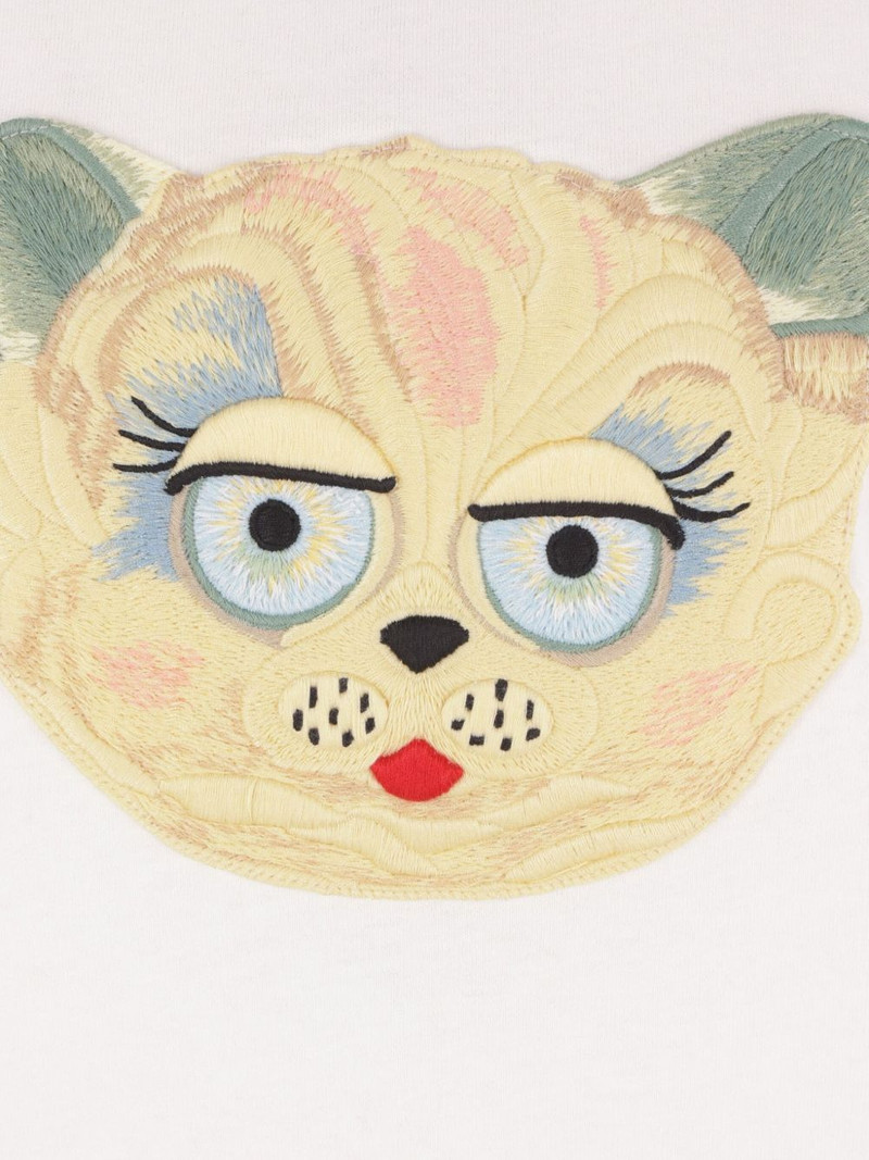 cat-face patch T-shirt 3