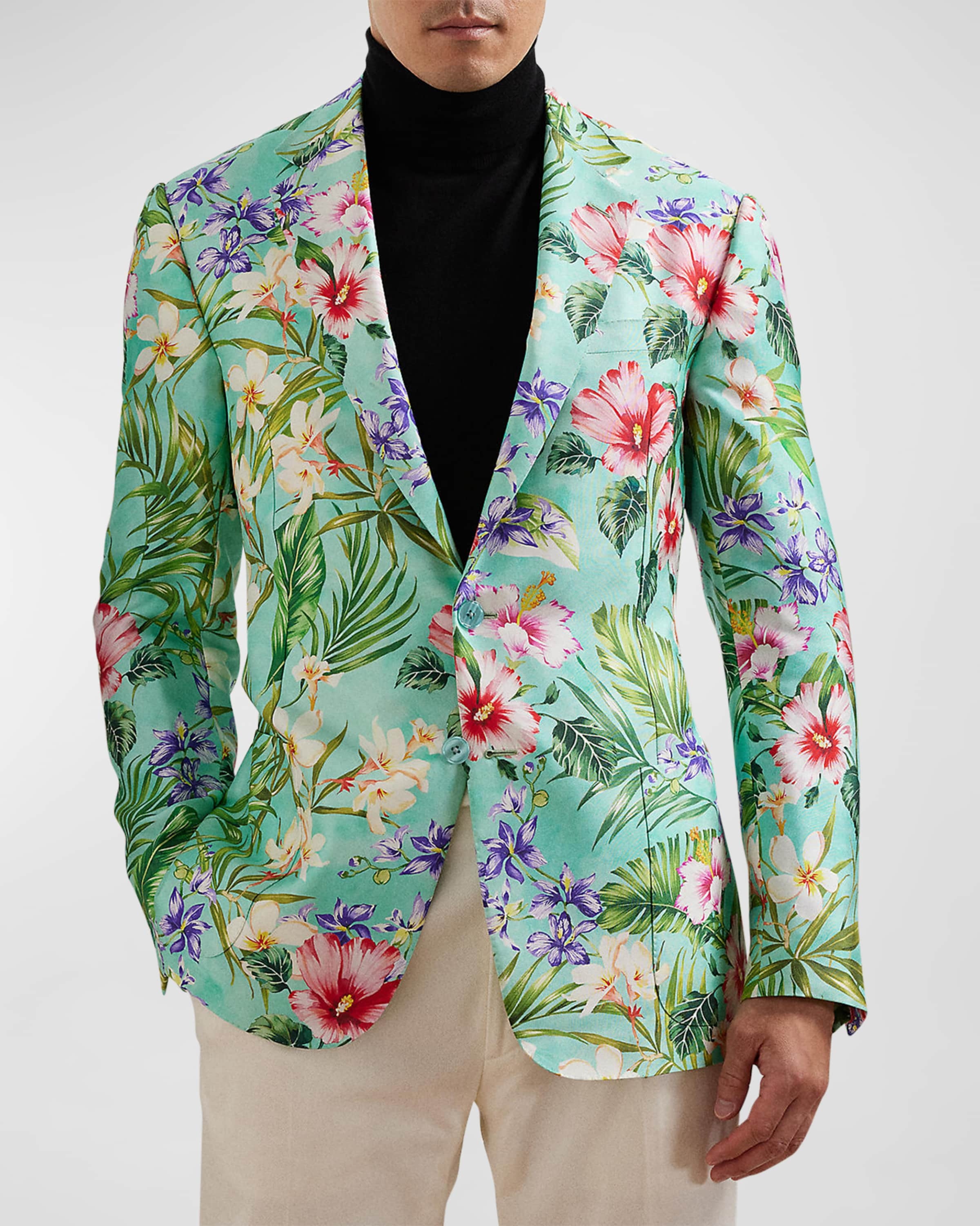 Men's Kent Hand-Tailored Floral Silk Sport Coat - 2
