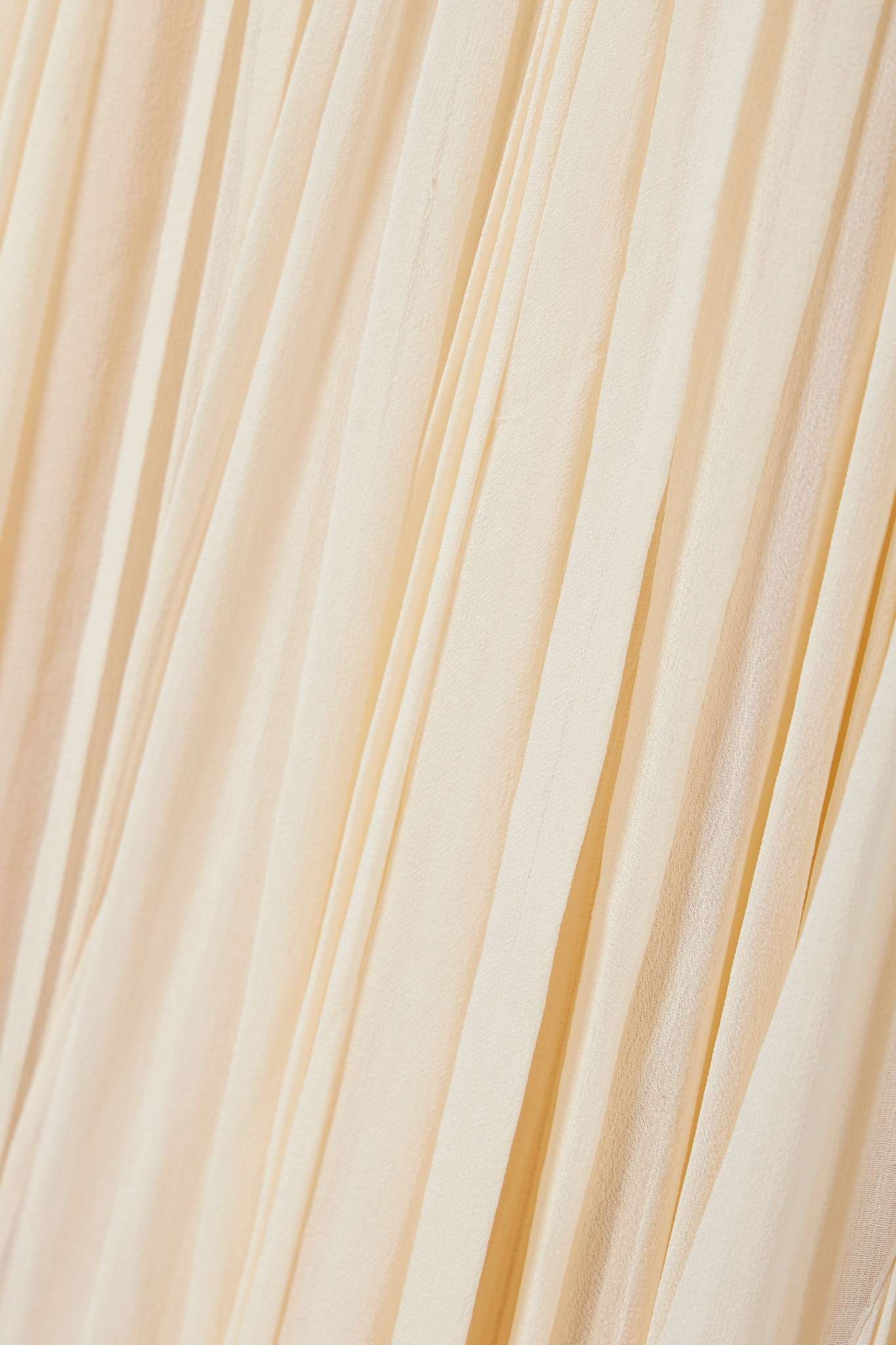 Zeke pleated crepe de chine and crepe maxi dress - 5