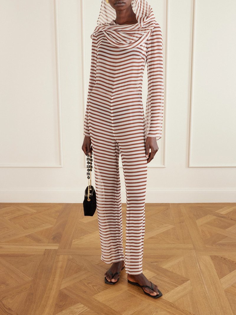 Cult Gaia Lakelyn Striped Silk-chiffon Coverup outlook