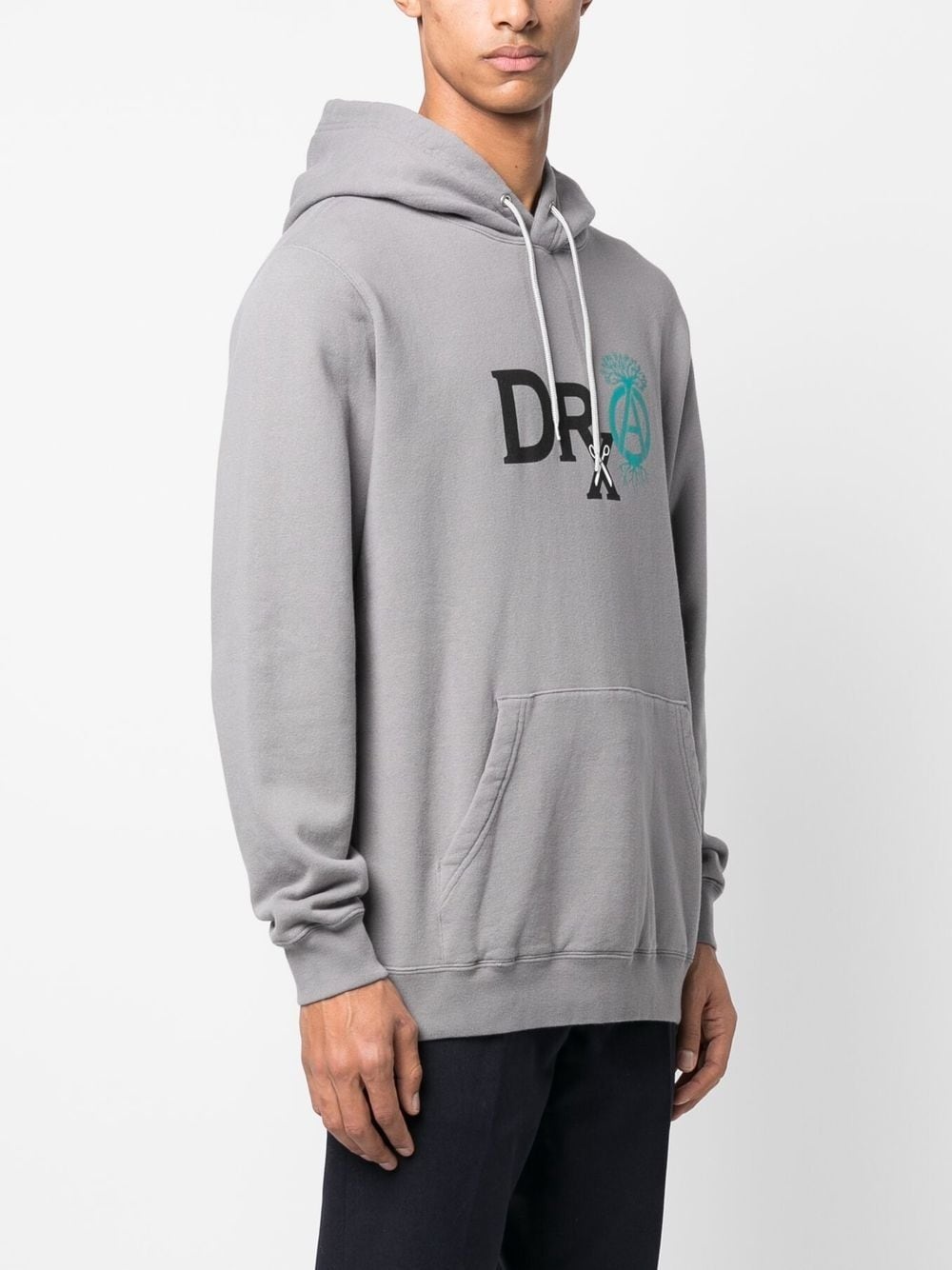 logo-print detail hoodie - 3