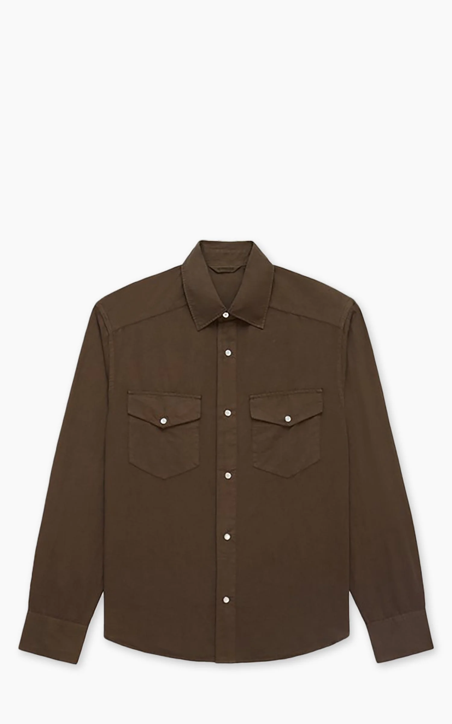 3SIXTEEN SNAP WESTERN SHIRT GARMENT DYE MOCHA - 1
