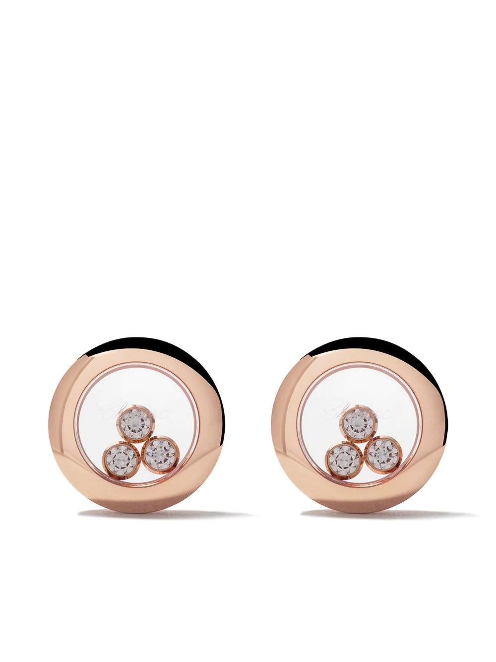 18kt rose gold Happy Diamonds Icons ear pins - 1