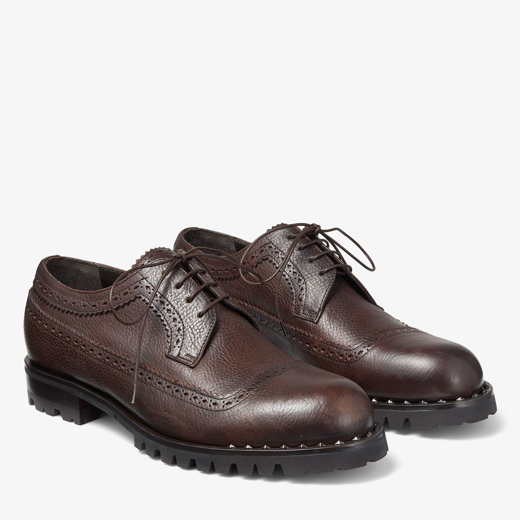 Diamond Derby
Mocha Calf Leather Lace-Up Shoes - 2