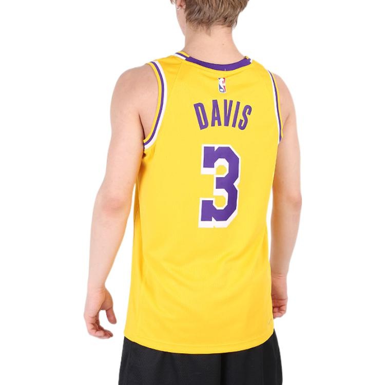 Nike NBA Sports Basketball Jersey/Vest SW Fan Edition 20 Season Los Angeles Lakers Davis No. 3 Yello - 5