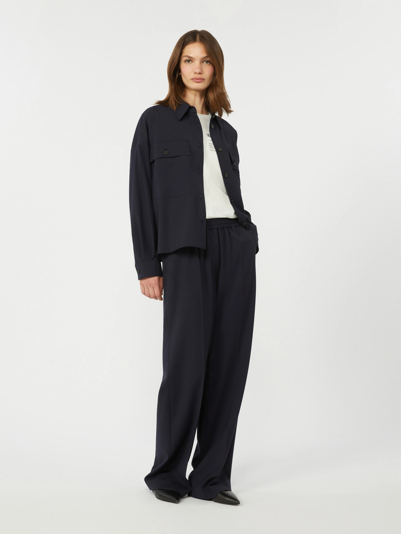 WEEKEND Max Mara Pure woollen cloth trousers - NAVY outlook